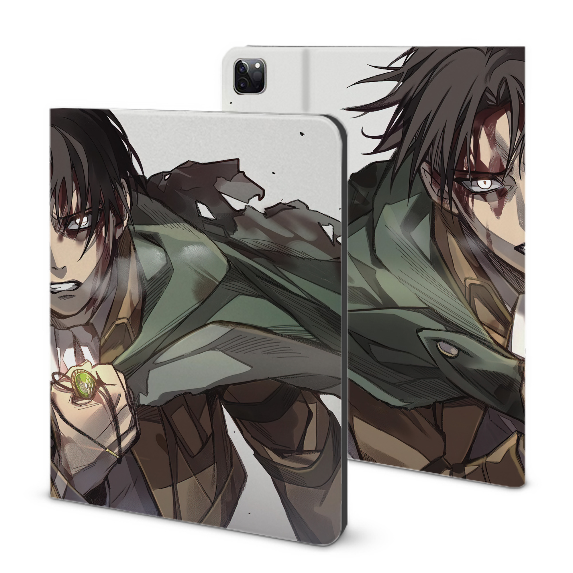 （画像用） 進撃の巨人 Attack on Titan IPad ケース ブック型 PUレザー TPU 耐衝撃 軽量 薄型 ペン収納なし 全面保護 IPad 各モデル対応